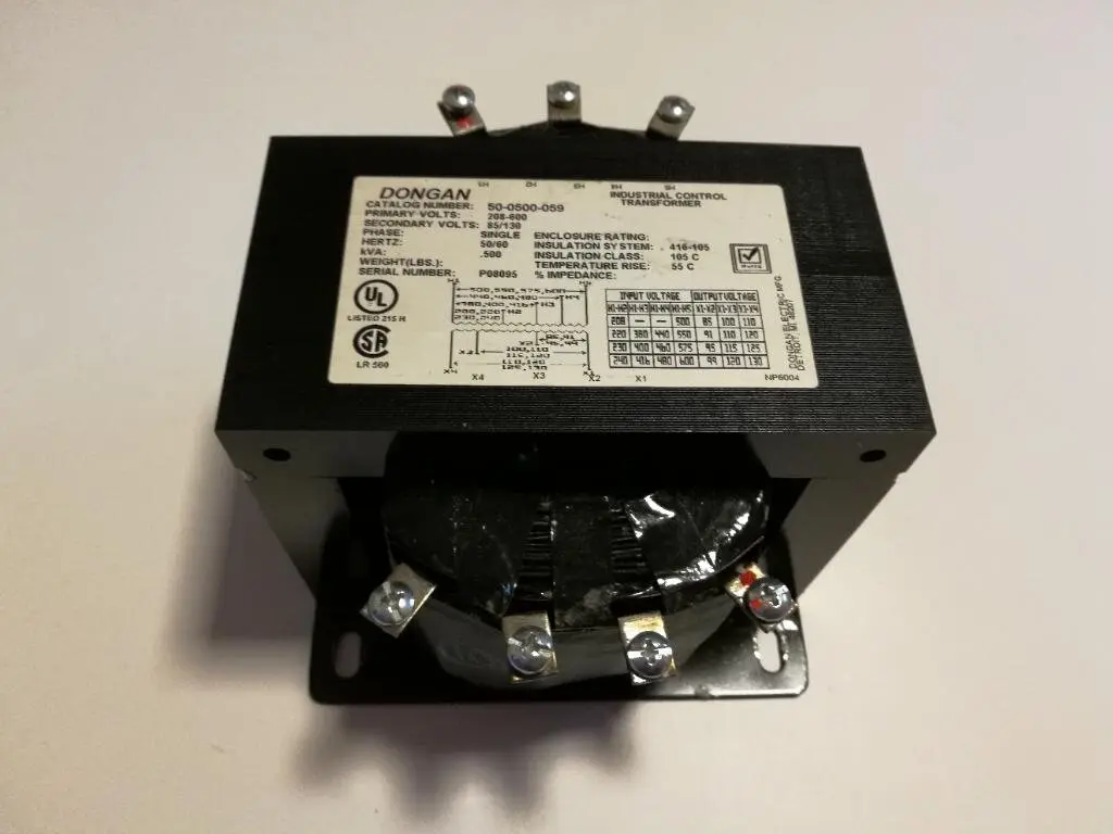 Produktfoto 1 von Dongan Transformator 50-0500-59 Primär 208-600V Sekundär 85-130V UL CSA
