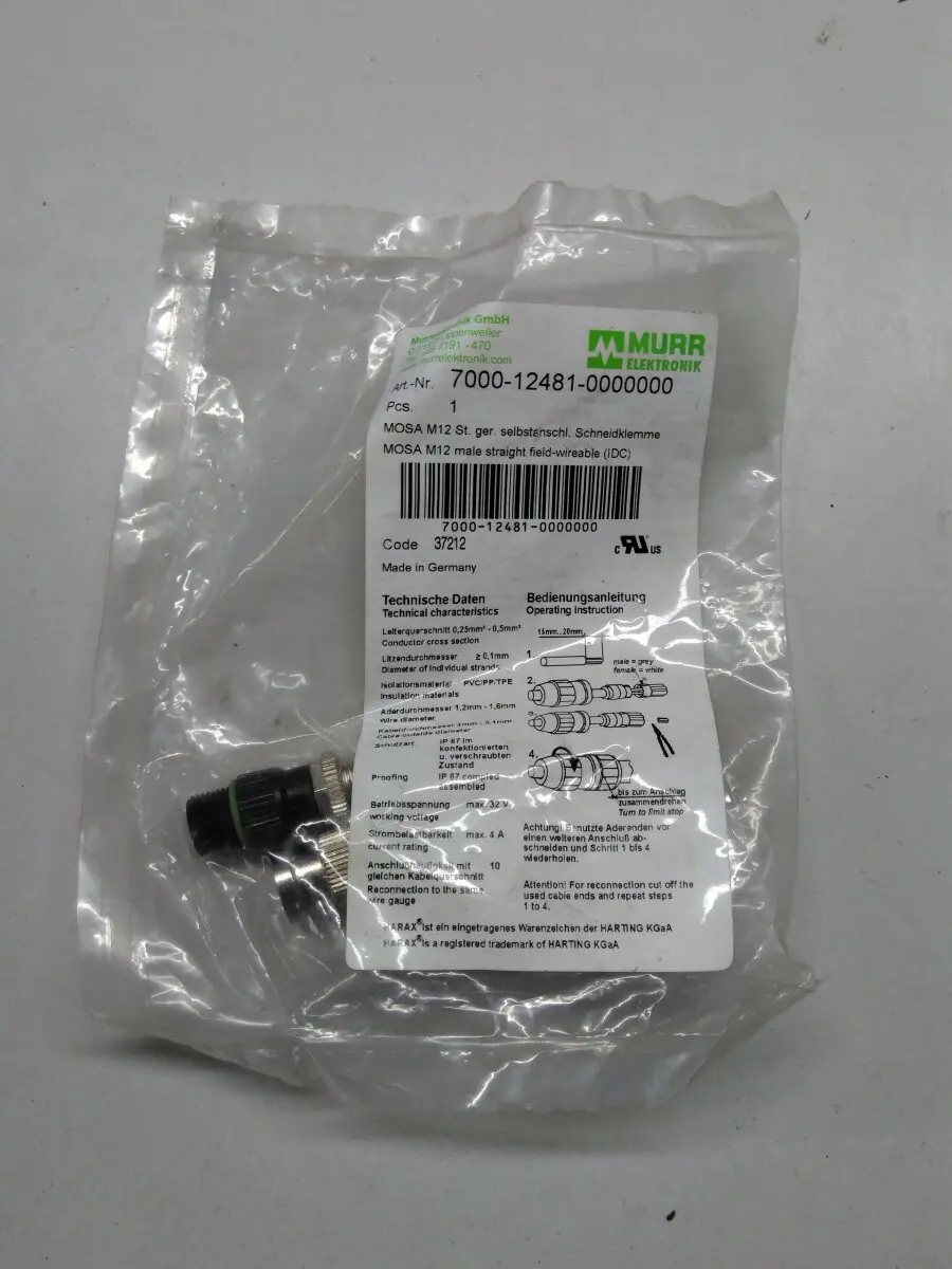 Produktfoto 1 von MURR ELEKTRONIK M12 Stecker 7000-12481-0000000 4-polig