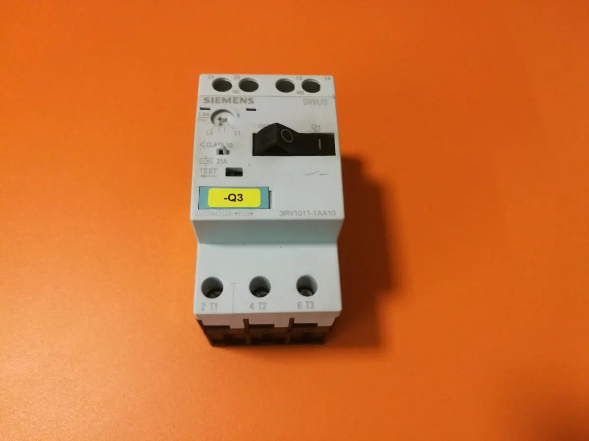 Produktfoto 1 von Siemens Leistungsschalter 3RV1011-1AA10 - 1,1 - 1,6A Motorschutz + 3RV1901-1E