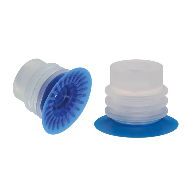 Balgensauger Ø 50 mm (3,5 Balgen), Silikon transparent 70° / blau 40° Shore