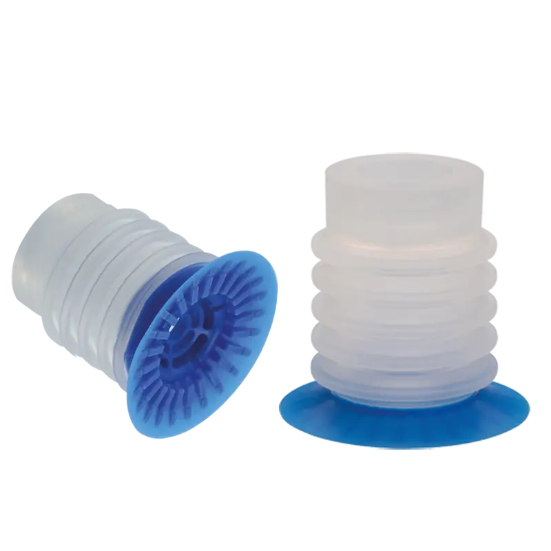 Balgensauger Ø 50 mm (5,5 Balgen), Silikon transparent 70° / blau 40° Shore
