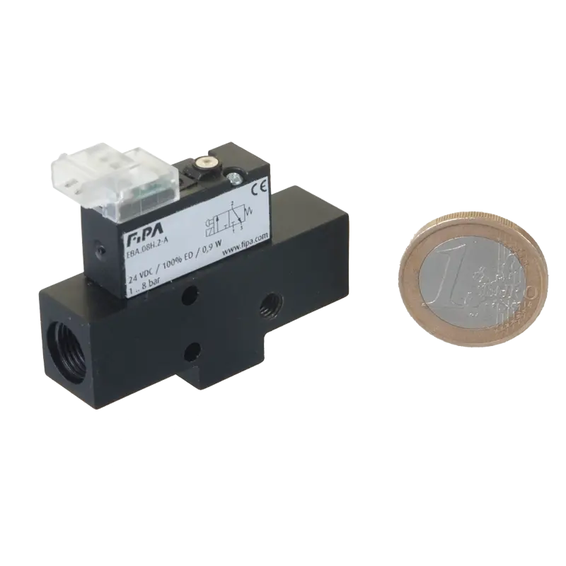 Produktfoto 1 von Basis Ejektor mit Abblas-Boost-Funktion, Saugleistung 25 Nl/min, Vakuum 85%