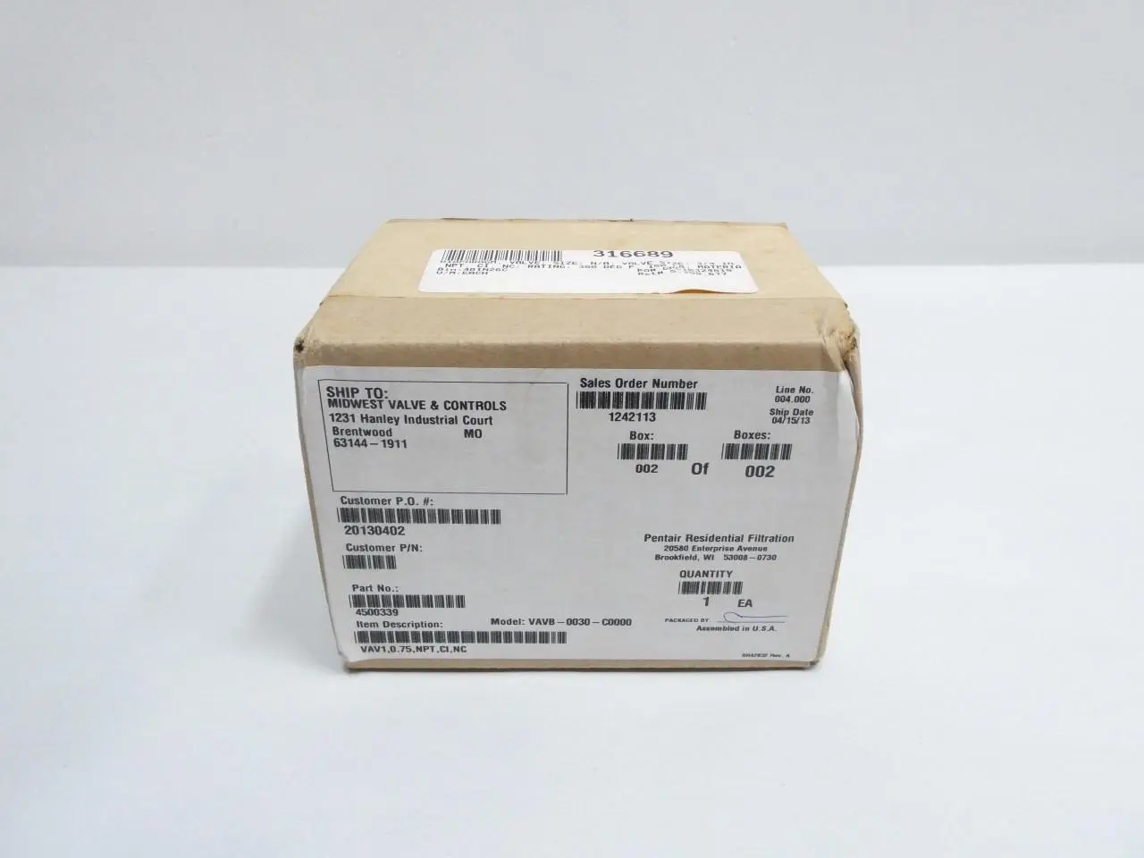 Produktfoto 1 von PENTAIR VAVB-0030-C0000