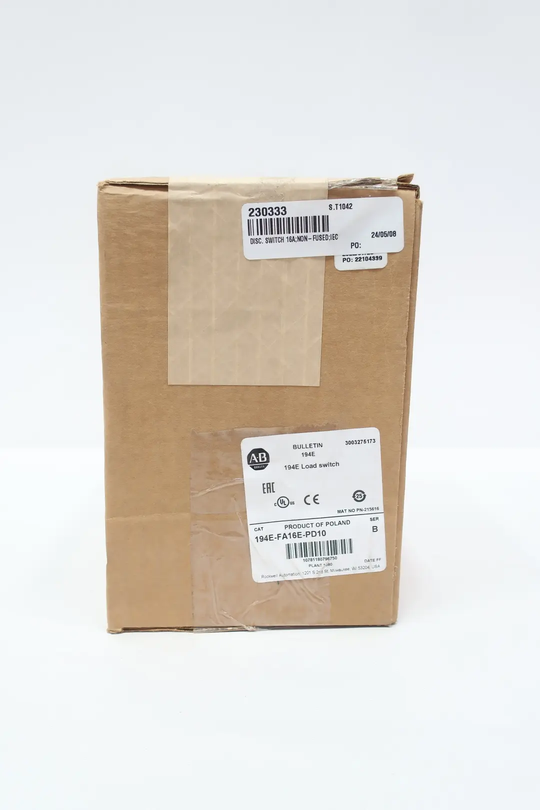 Produktfoto 1 von ALLEN BRADLEY 194E-FA16E-PD10