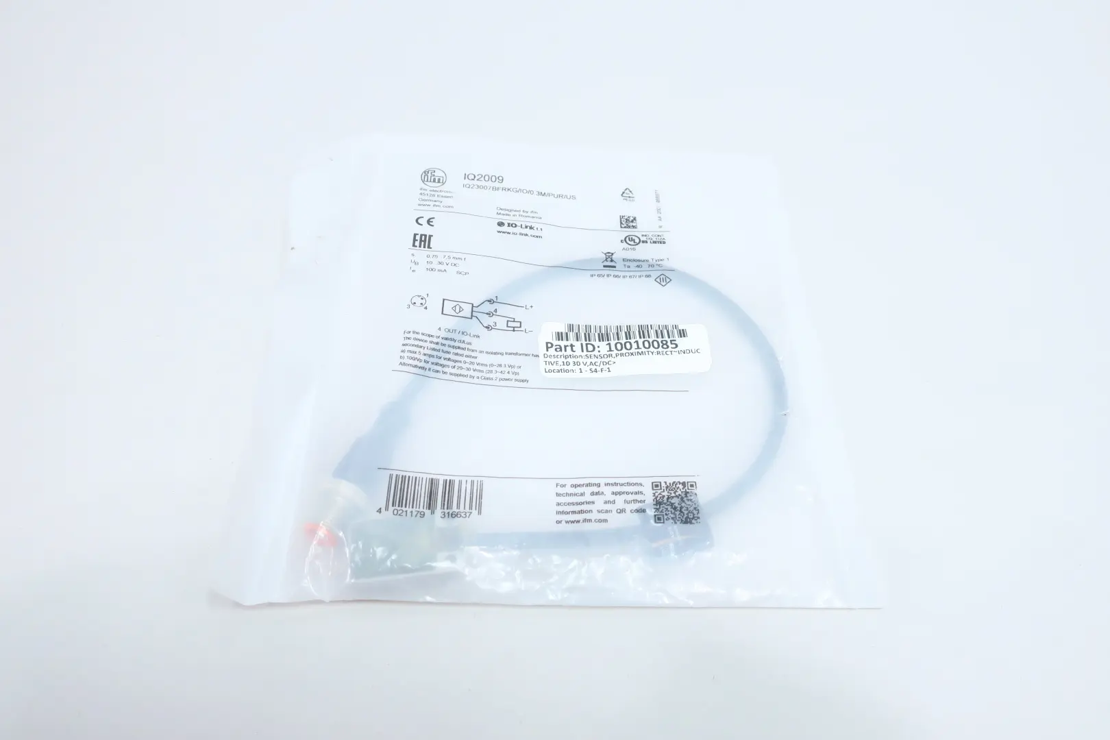 Produktfoto 1 von IFM EFECTOR IQ2009 IQ23007BFRKG/IO/0.3M/PUR/US