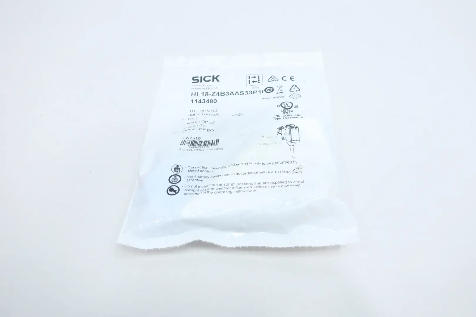 Produktfoto 1 von SICK HL18-Z4B3AAS33P10