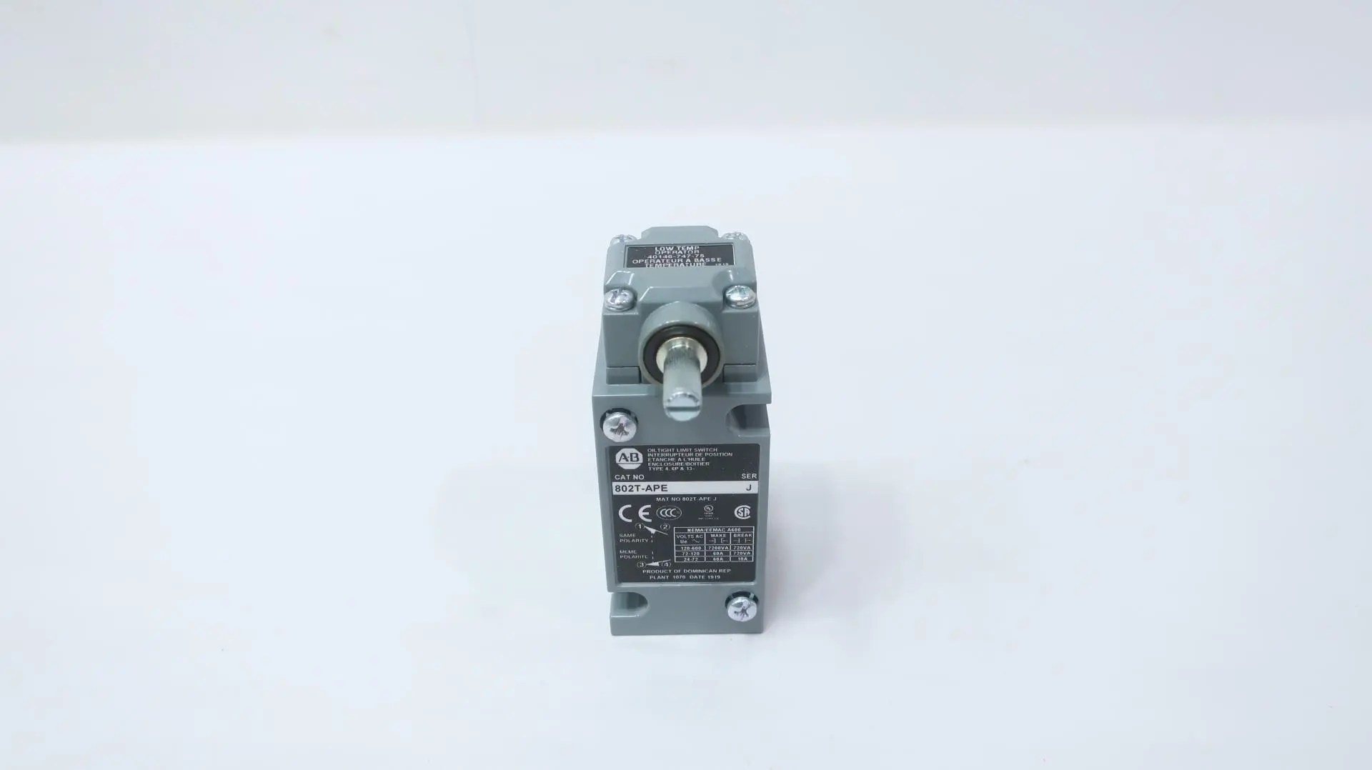 Produktfoto 1 von ALLEN BRADLEY 802T-APE