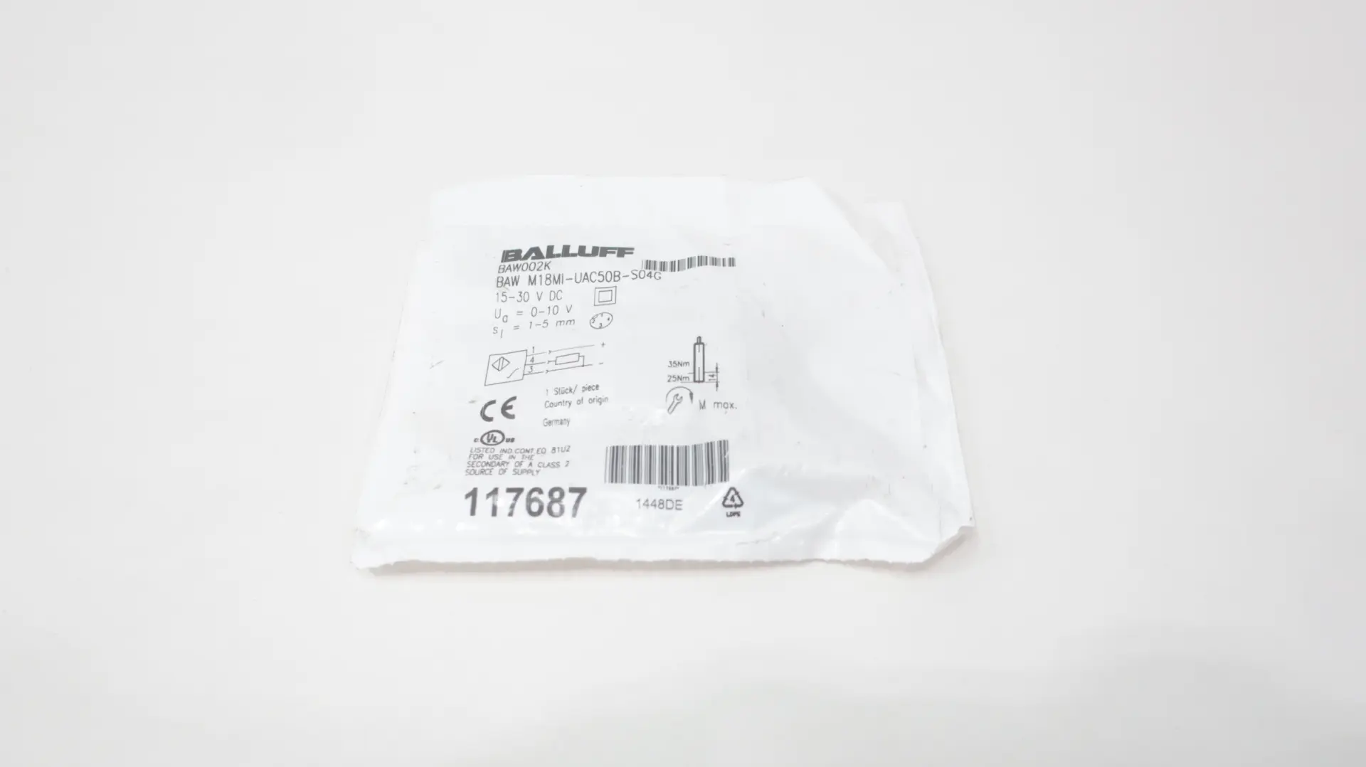 Produktfoto 1 von BALLUFF BAW002K BAW M18MI-UAC50B-S04G