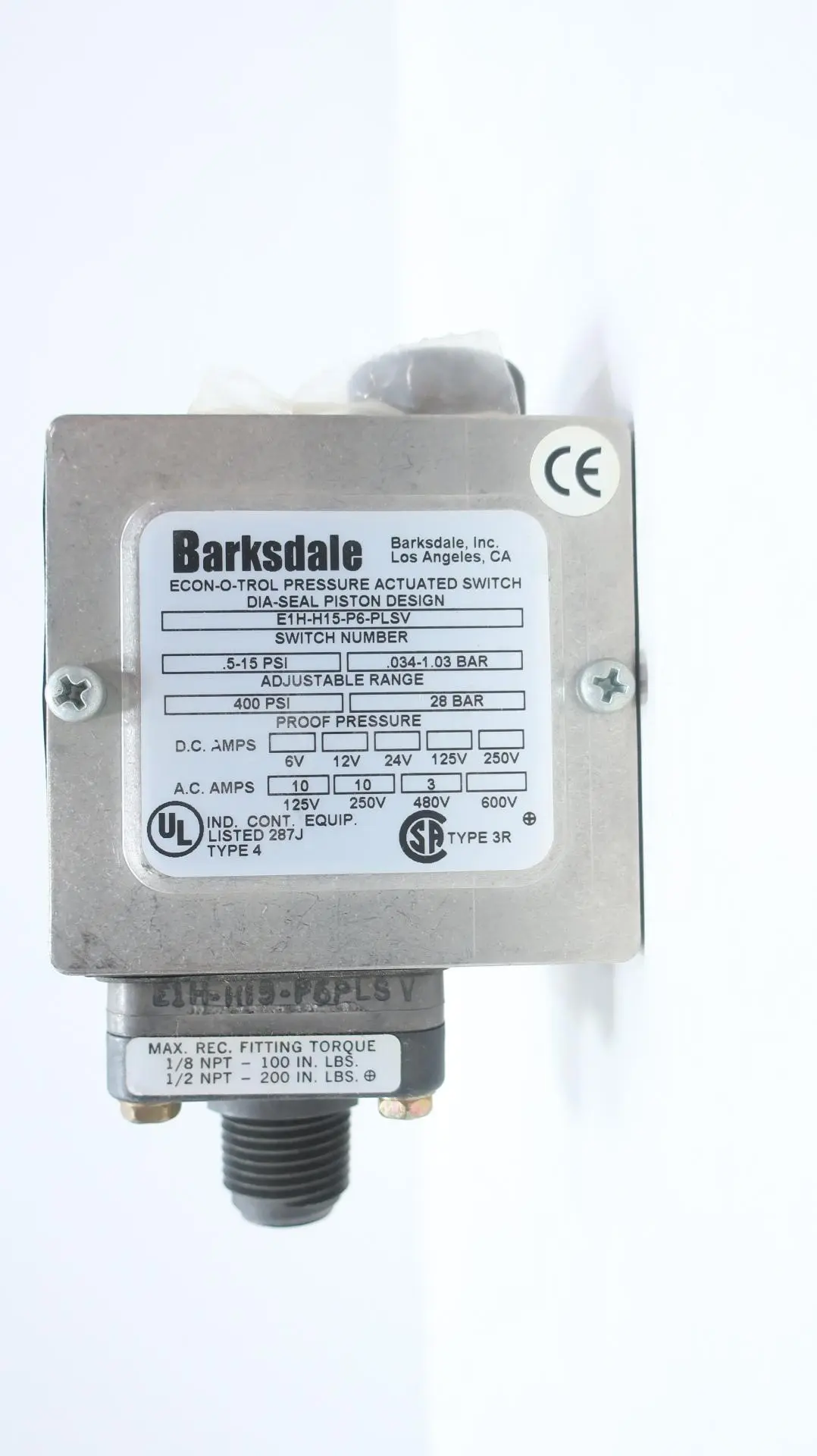 Produktfoto 1 von BARKSDALE E1H-H15-P6-PLSV
