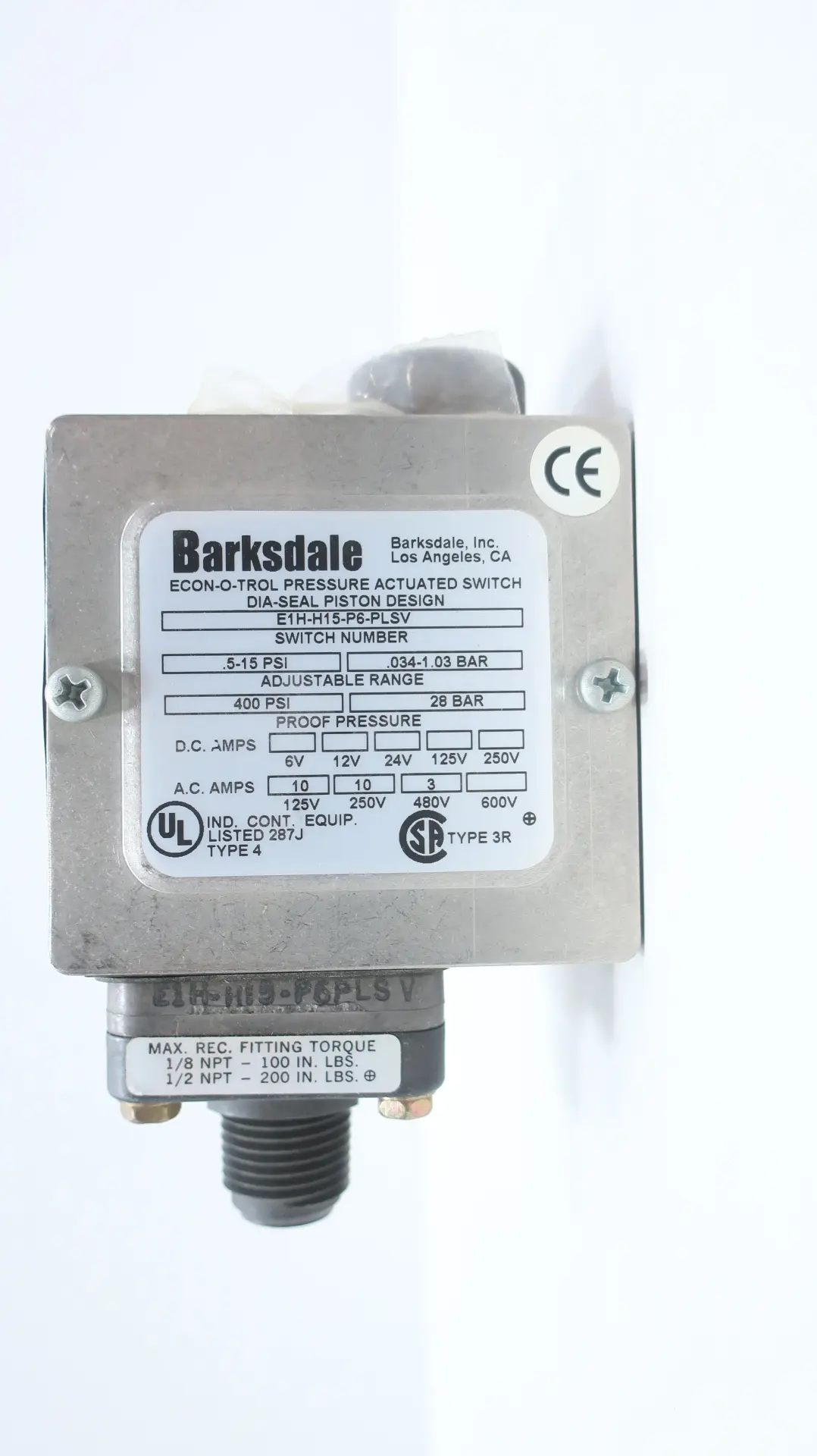 Produktfoto 1 von BARKSDALE E1H-H15-P6-PLSV