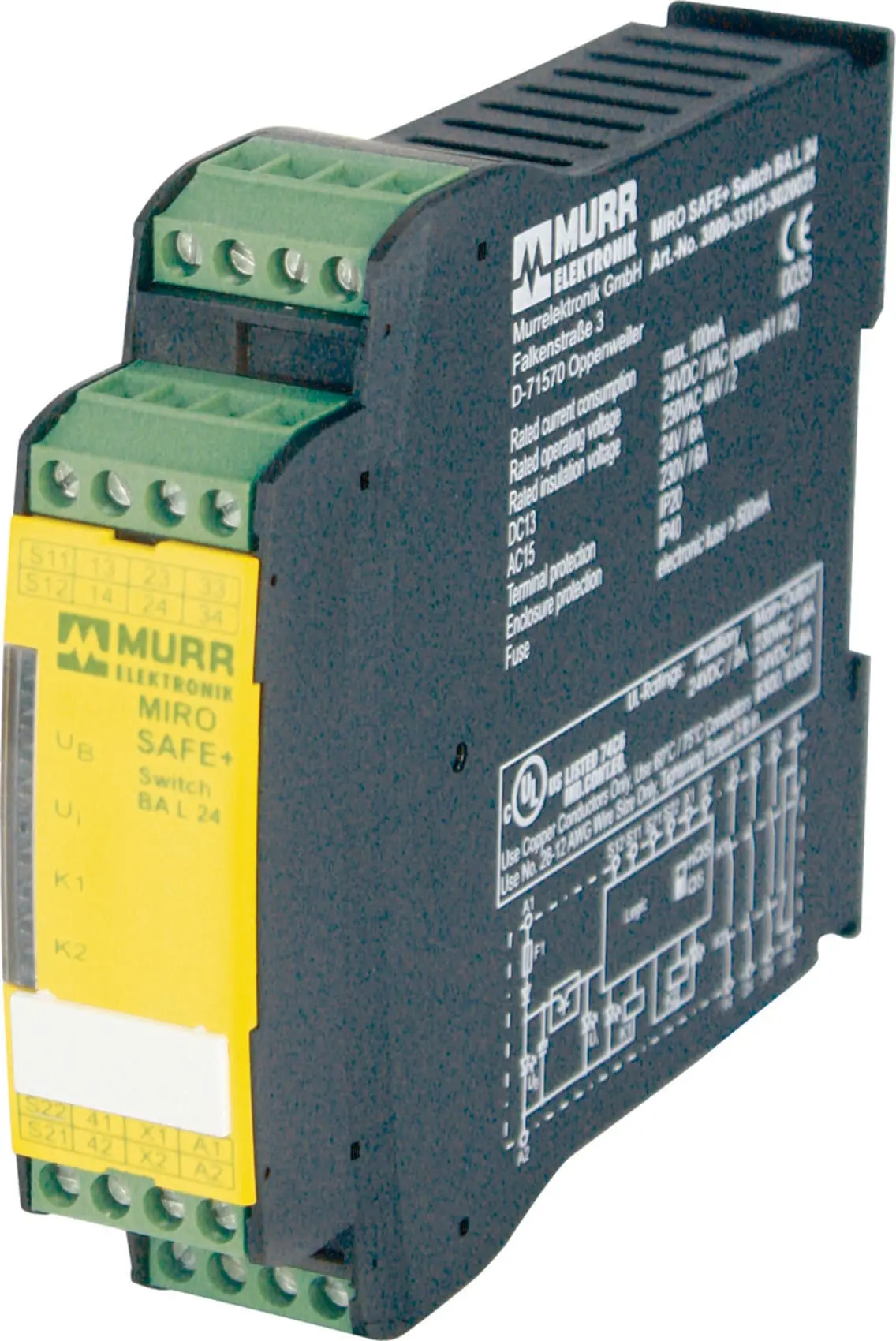 Produktfoto 1 von MIRO SAFE+ Switch BA L 24 24 VAC/DC - 3 Schließer / 1 Öffner