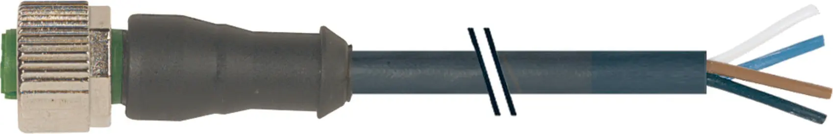 Produktfoto 1 von M12 Bu. ger. mit freiem LeitungsendenPUR -OB 4x0,34 schwarz 15m