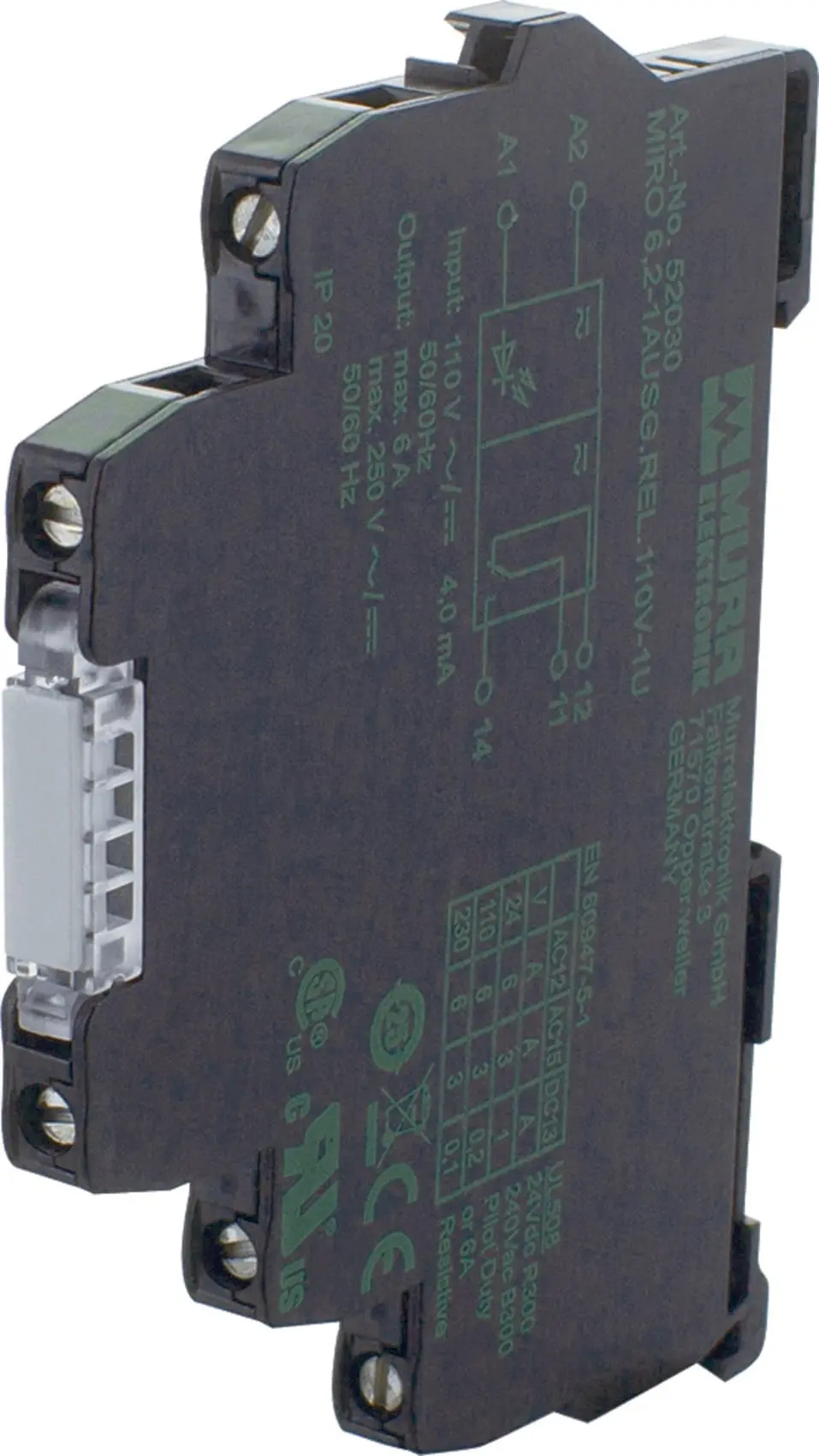 Produktfoto 1 von MIRO 6,2 110V-1U Ausgangsrelais IN: 110 VAC/DC - OUT: 250 VAC/DC / 6 A 1 Wechsle