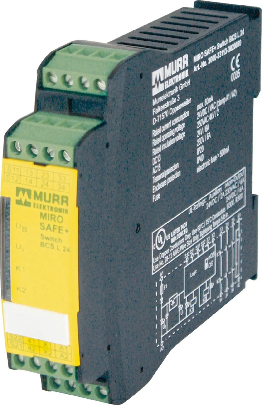 Produktfoto 1 von MIRO SAFE+ Switch BCS L 24 24 VAC/DC - 3 Schließer / 1 Öffner