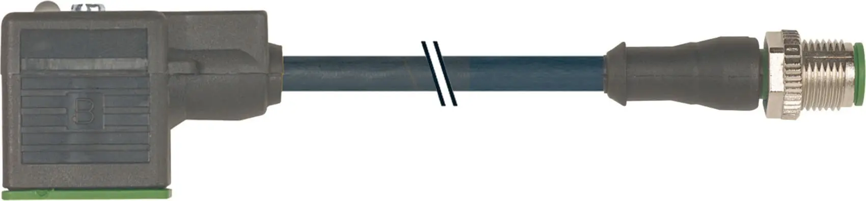 Produktfoto 1 von M12 St. ger. auf MSUD Ventilst. BF A 18 mm PUR-JB 5x0,34 schwarz UL, CSA 1m