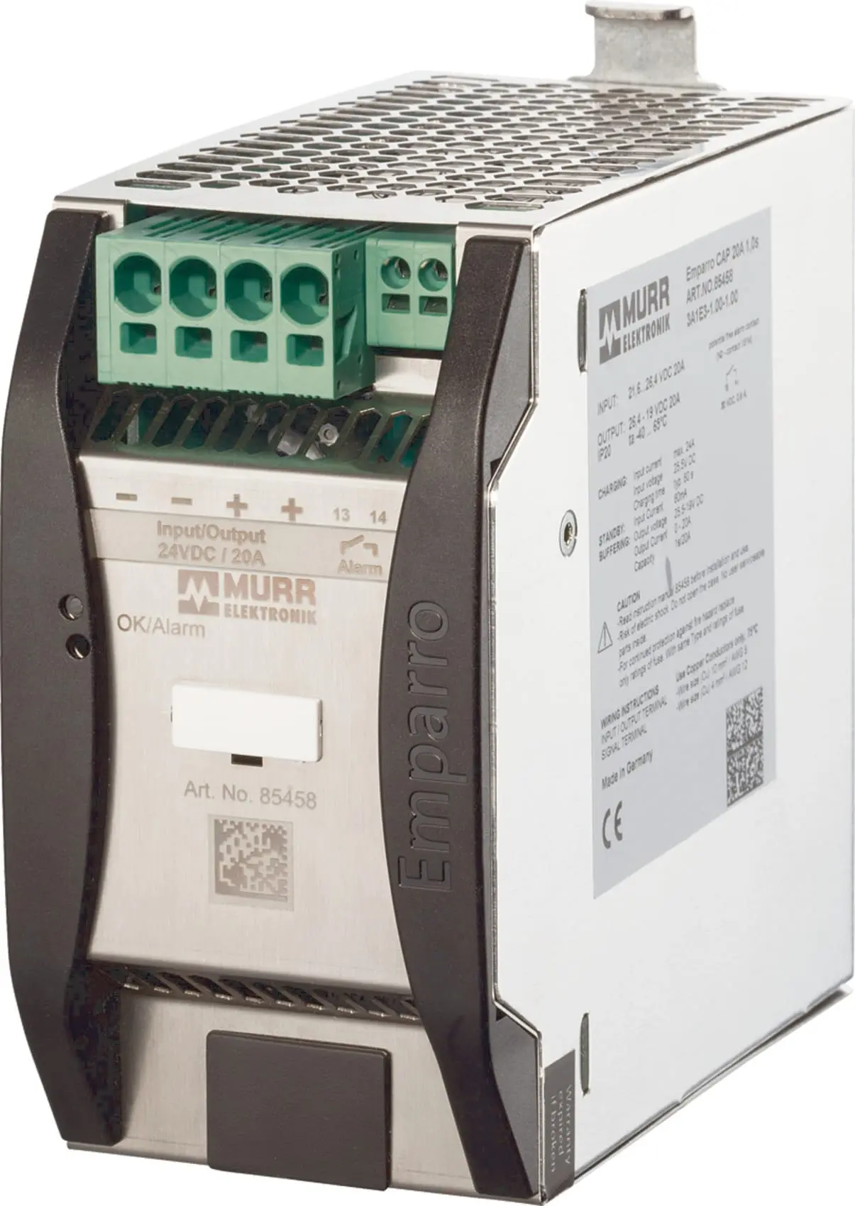 Produktfoto 1 von Emparro Cap Puffermodul IN: 24VDC OUT: 24VDC/20A für max. 1A/40s