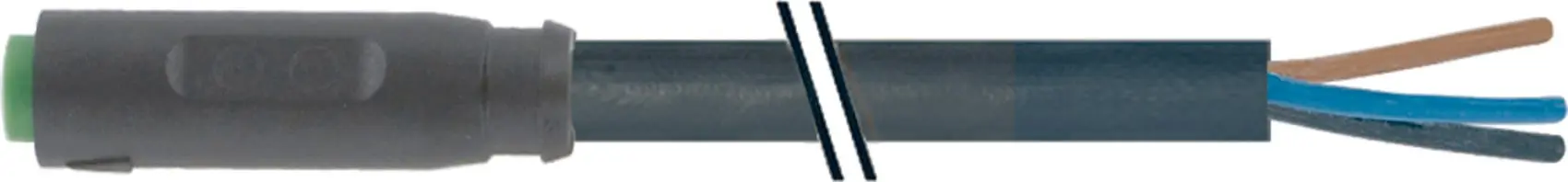 M8 Bu. ger. rastb. m. freiem Ltg.-endenP UR-OB 3x0,25 schwarz UL, CSA 5m