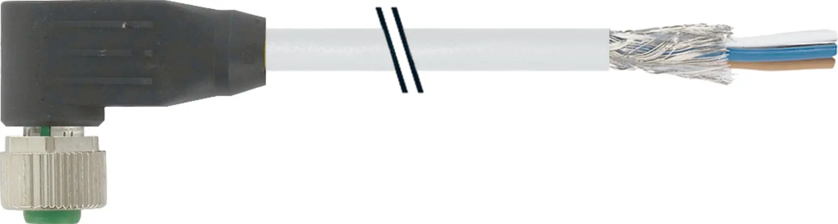 Produktfoto 1 von M12 Bu. gew. geschirmt mit freiem Ltg.-e ndenPUR-JB 5x0,34 geschirmt grau 3m