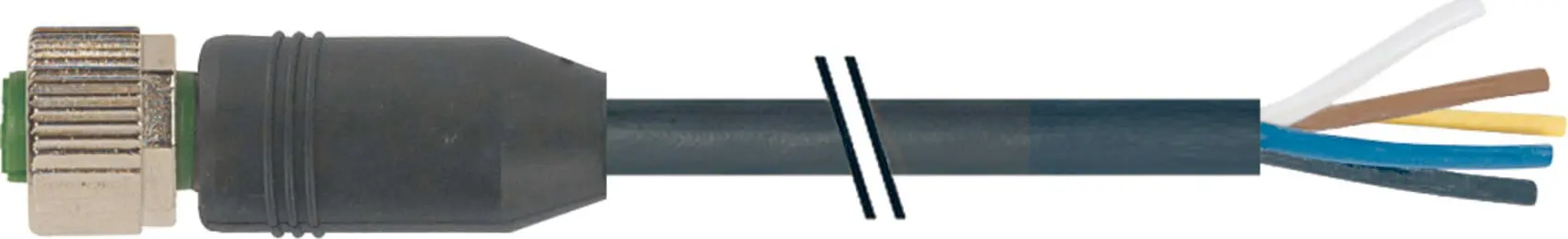 Produktfoto 1 von M12 Buchse gerade PUR-JZ 5x0,75 schwarz 5m