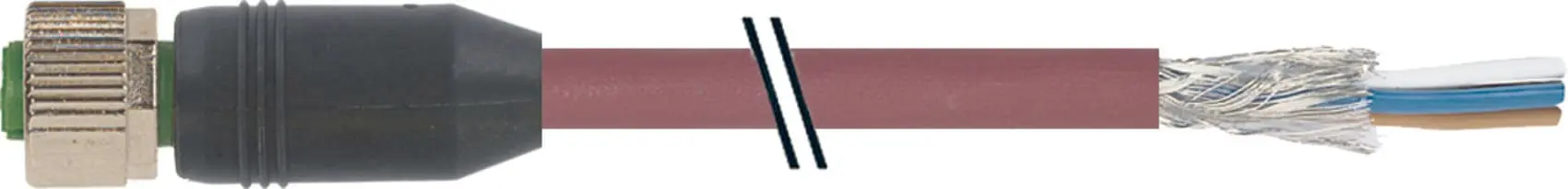 Produktfoto 1 von M12 Bu ger. geschirmt m. freiem Ltg.ende DeviceNet PUR-OB geschirmt violett 5m E