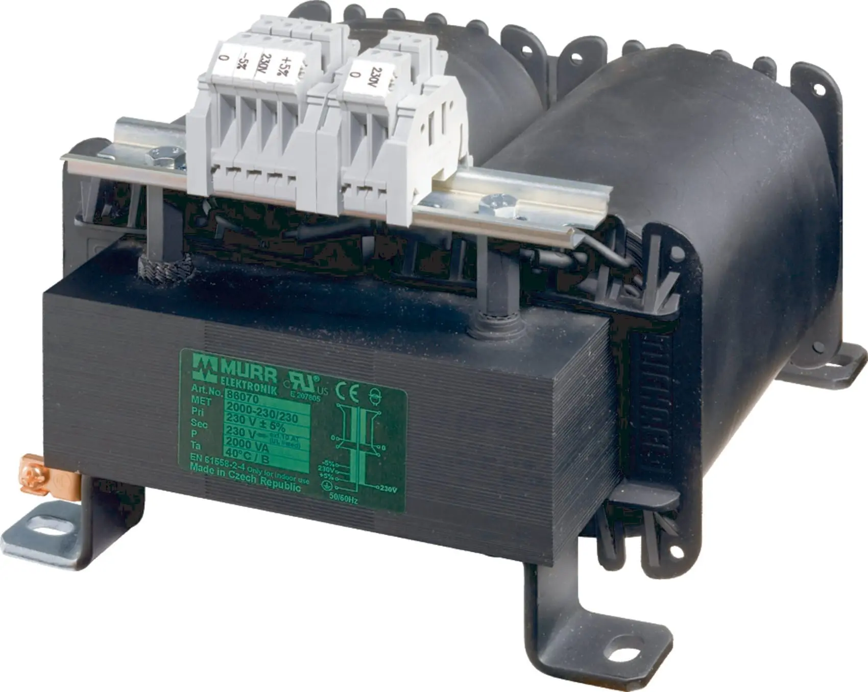 Produktfoto 1 von MET Einphasen Steuer- und Trenntransform ator P: 3000VA IN: 230VAC+/- 5% OUT: