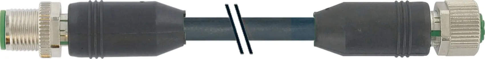 Produktfoto 1 von M12 St. 0° / M12 Bu. 0° PVC 12x0.14 sw 10m
