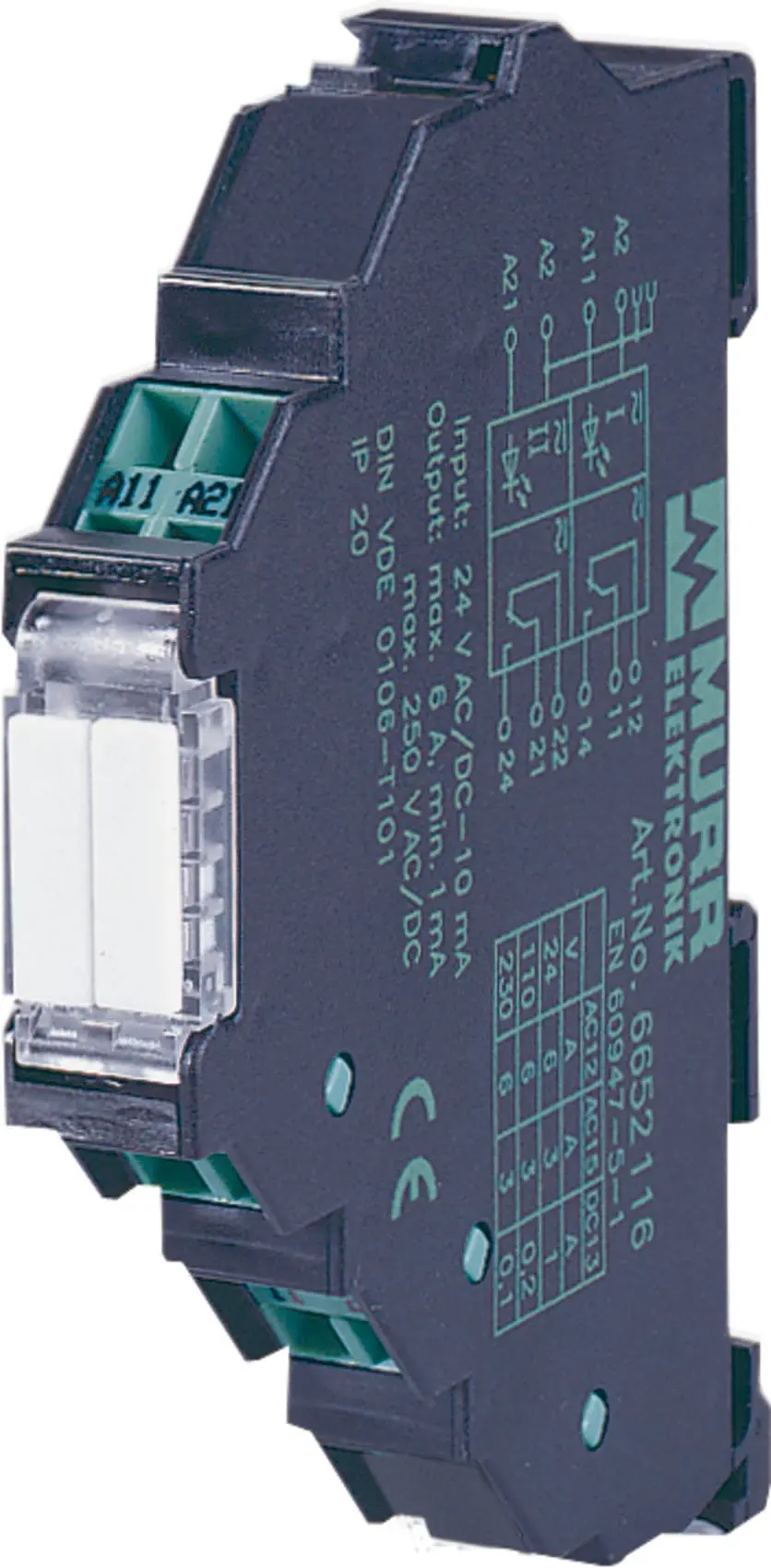 Produktfoto 1 von MIRO 12,4 24V-2S Ausgangsrelais IN: 24 V AC/DC - OUT: 250 VAC/DC / 6 A 2