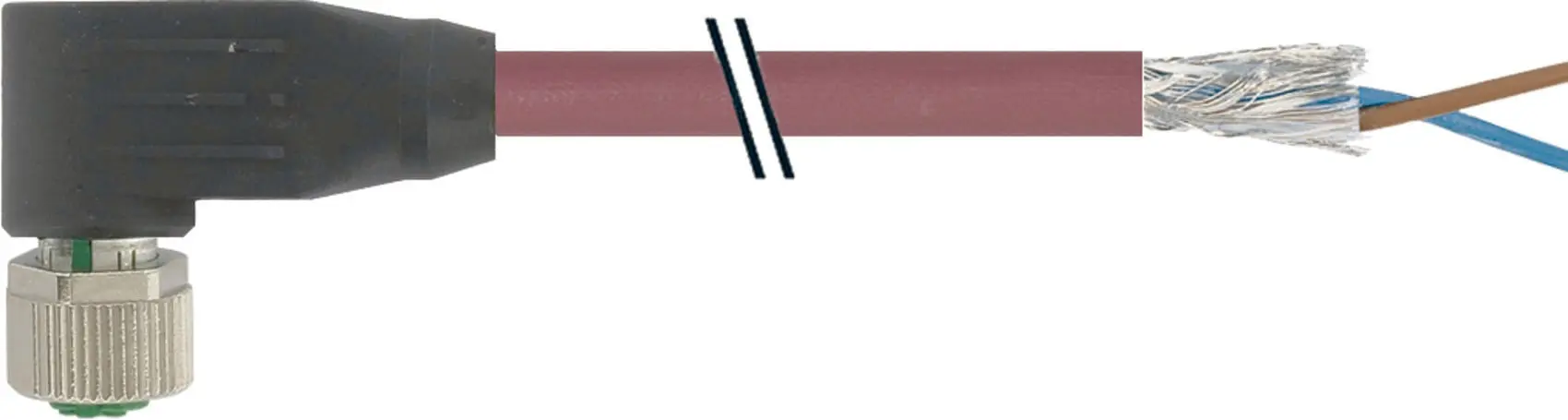 M12 Bu. gew. geschirmt b-cod., freies Lt g.-endenPUR-OB 1x2x0,64 geschirmt