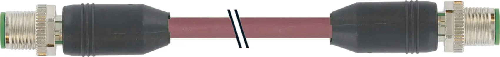 Produktfoto 1 von M12 St. ger. auf M12 St. ger. geschirmt, Ethernet PUR-OB 2x2x0,34 geschirmt viol