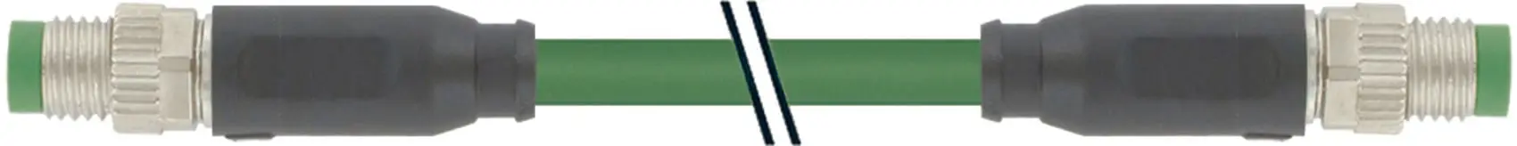 Produktfoto 1 von M8 St. ger. auf M8 St. ger. geschirmt, Ethercat PUR-OB 1x4xAWG16 geschirmt grün