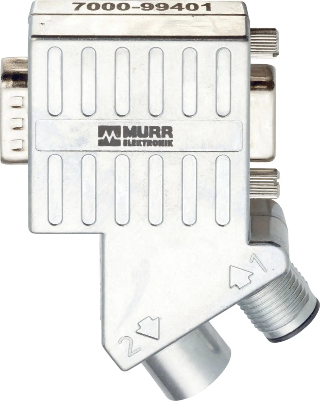 Produktfoto 1 von M12/D-Sub Profibus Adapter 35° M12 Stecker B-cod./M12-Buchse B-cod.