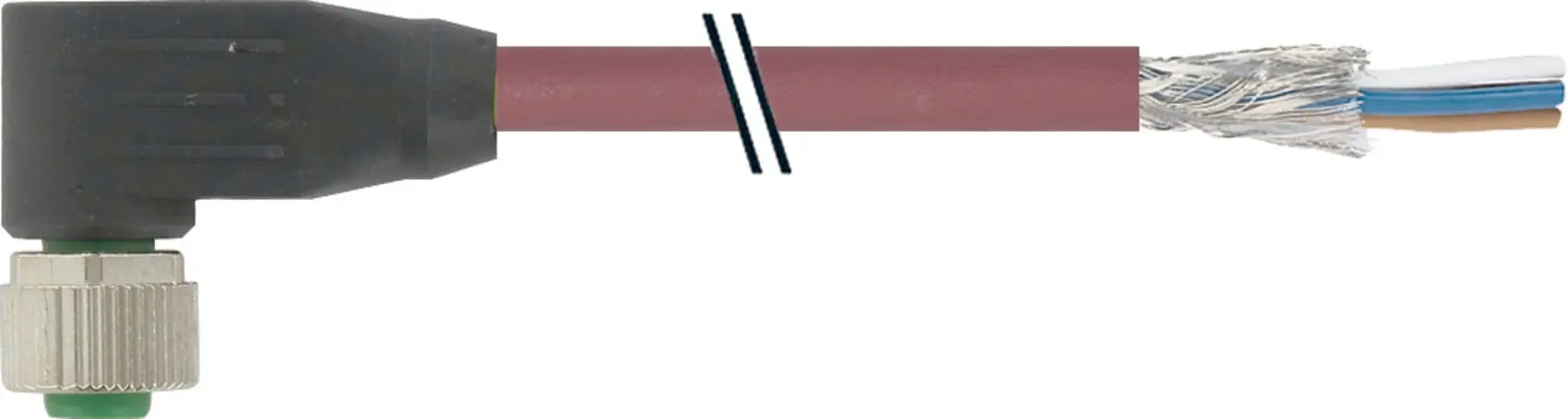 Produktfoto 1 von M12 Bu gew. geschirmt m. freiem Ltg.ende DeviceNet PUR-OB geschirmt violett UL 5