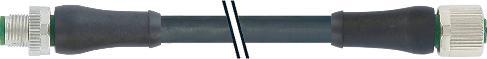 Produktfoto 1 von M12 Power T-kod. St. 0° / Bu. 0° PUR 4x1.5 sw UL/CSA 5m