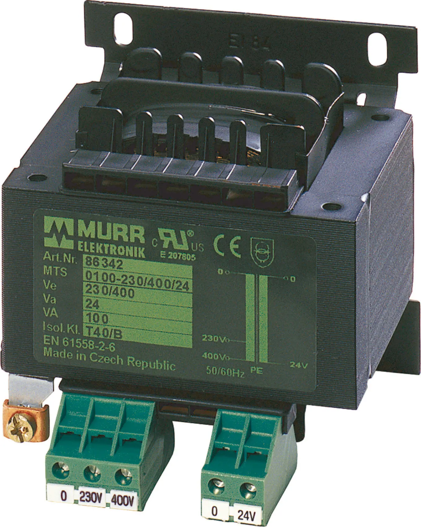 Produktfoto 1 von MTS Einphasen Steuer-/Trenntransformator P: 250VA IN: 230/400VAC OUT: 230VAC