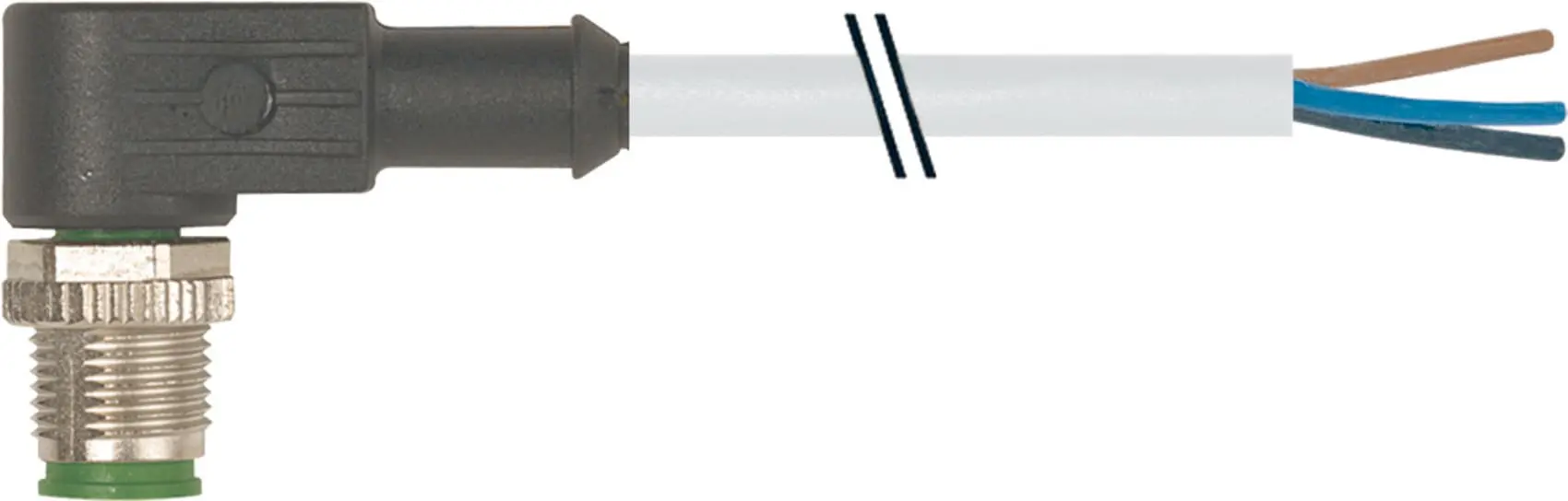 Produktfoto 1 von M12 St. gew. mit freiem LeitungsendenPVC -OB 3x0,34 grau 1,5m Ersetzt Art.-Nr.