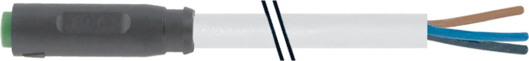 M8 Bu. ger. rastb. m. freiem Ltg.-endenP UR-OB 3x0,25 grau schleppk. 5m