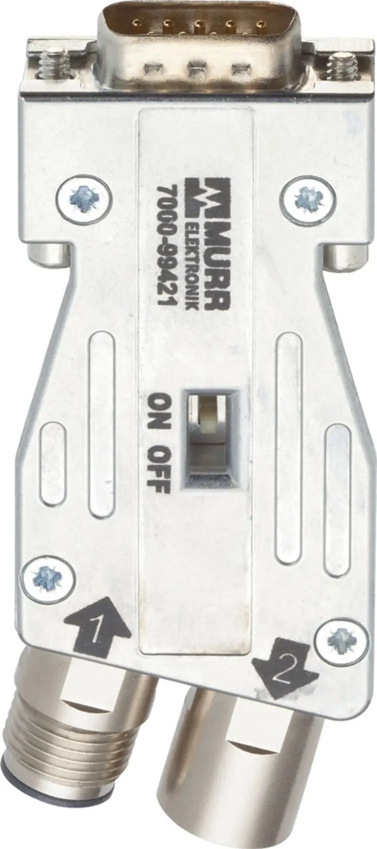 Produktfoto 1 von M12/D-Sub Profibus Adapter 180° M12 Stecker B-cod. / M12 Buchse B-cod.
