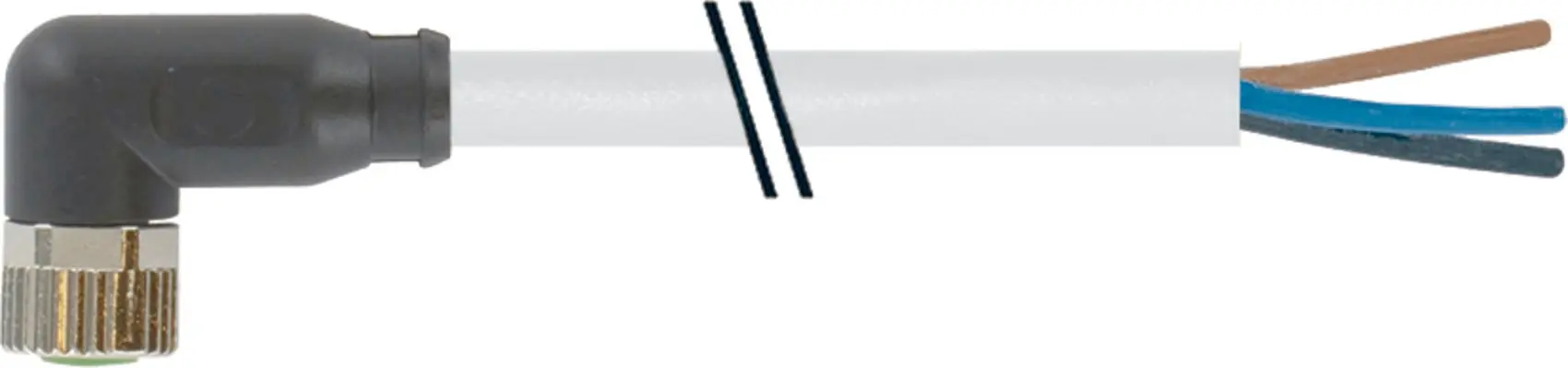 Produktfoto 1 von M8 Bu. gew. mit freiem LeitungsendenPVC- OB 3x0,25 grau 5m Ersetzt Art.-Nr.