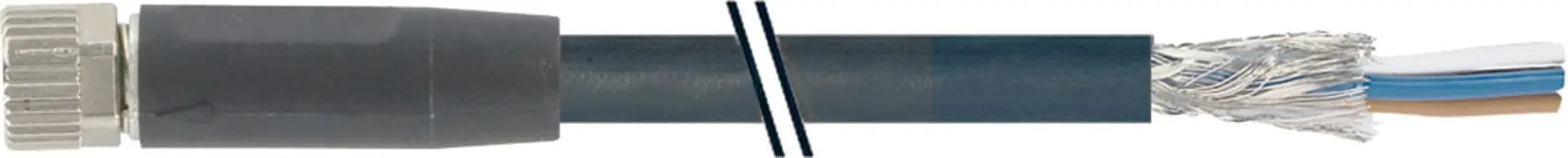 Produktfoto 1 von M8 Bu. 0° freies Ltg.-ende, geschirmt PVC 4x0.34 geschirmt sw UL/CSA 10m