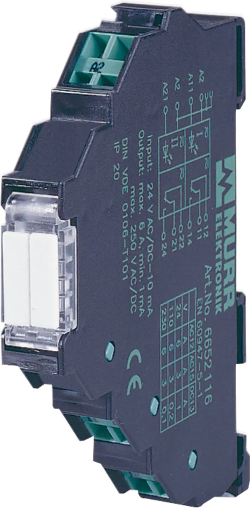 Produktfoto 1 von MIRO 12,4 24V-2S Ausgangsrelais IN: 24 V AC/DC - OUT: 250 VAC/DC / 6 A 2