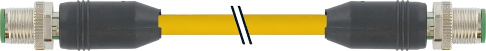 Produktfoto 1 von M12 St. 0° / M12 St. 0° geschirmt Ethernet PUR 2x2xAWG22 ge UL/CSA 0,3m