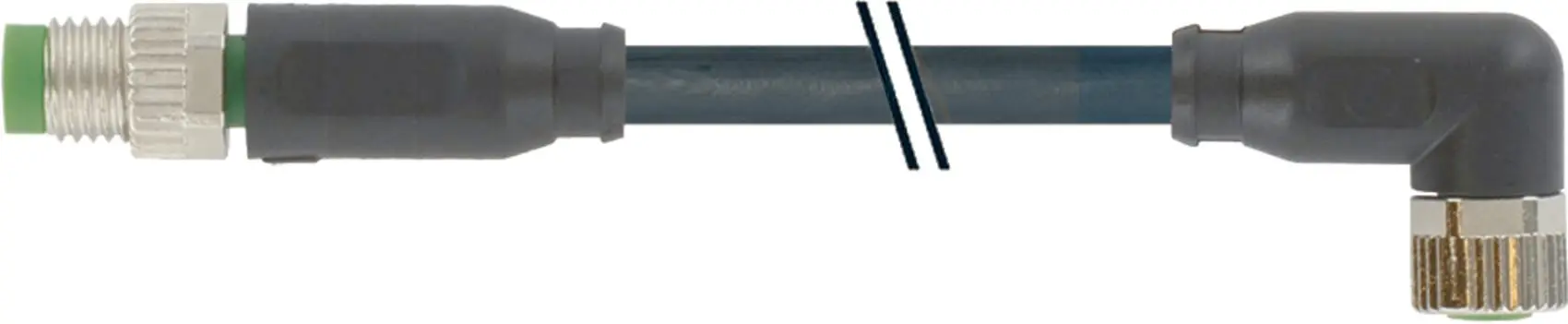 M8 St. ger. auf Bu. M8 gew. PUR-OB 3x0,2 5 schwarz UL, CSA 1,5m