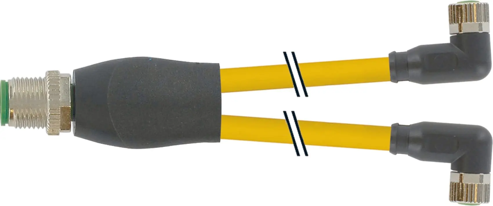 Produktfoto 1 von M12 Y-Verteiler auf M8 Bu. gew. PUR-OB 3 x0,25 gelb UL, CSA 1,5m