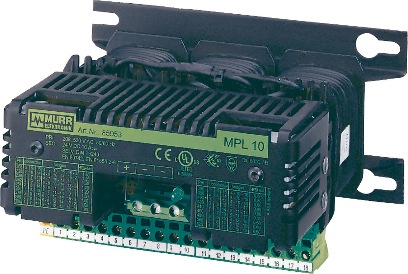 Produktfoto 1 von MPL Trafonetzgerät 3-phasig, gesiebt IN: 208-520VAC+/- 5% OUT: 24V/25ADC