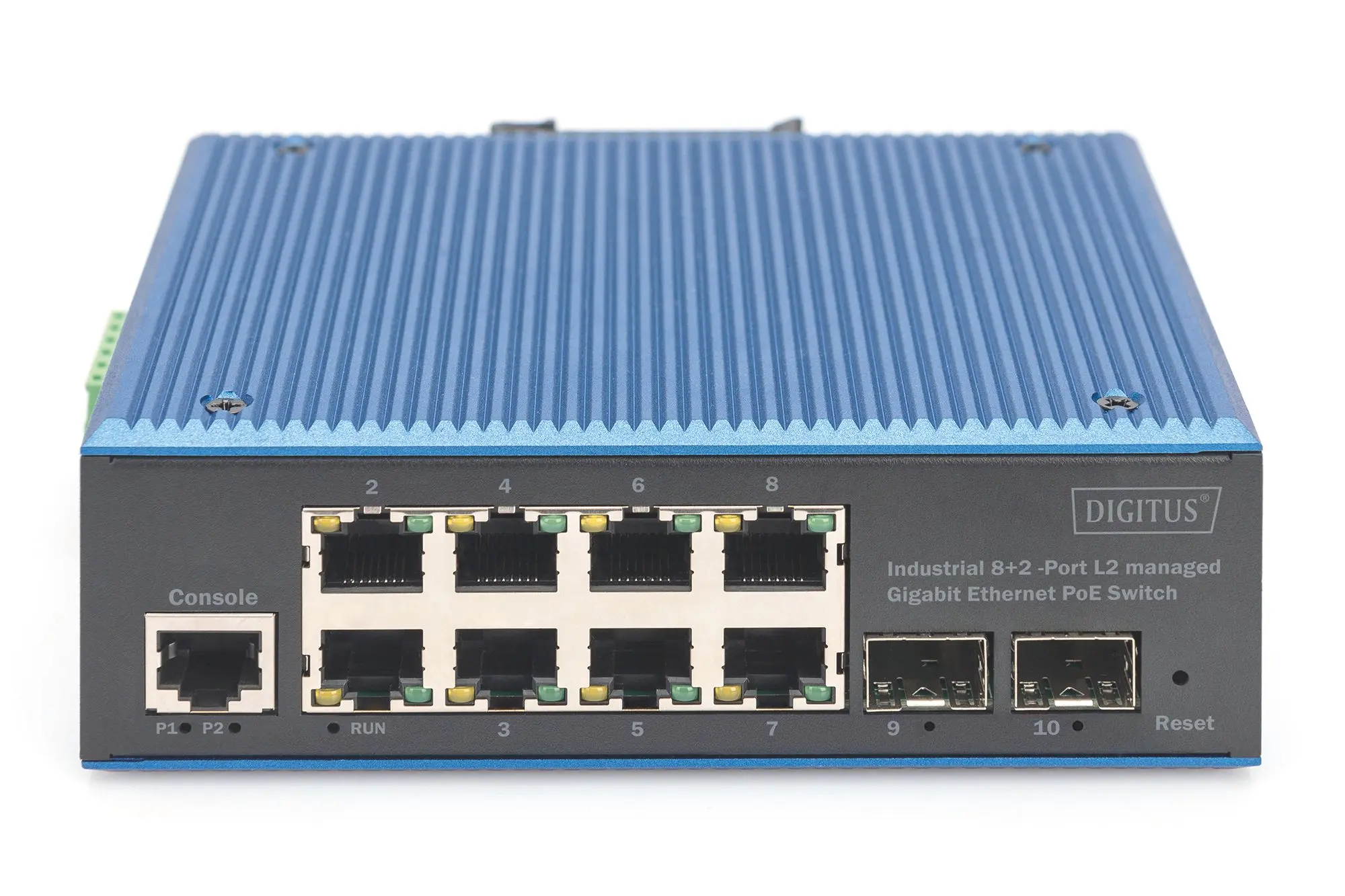 Produktfoto 1 von Industrial 8+2-Port L2 managed Gigabit Ethernet PoE Switch