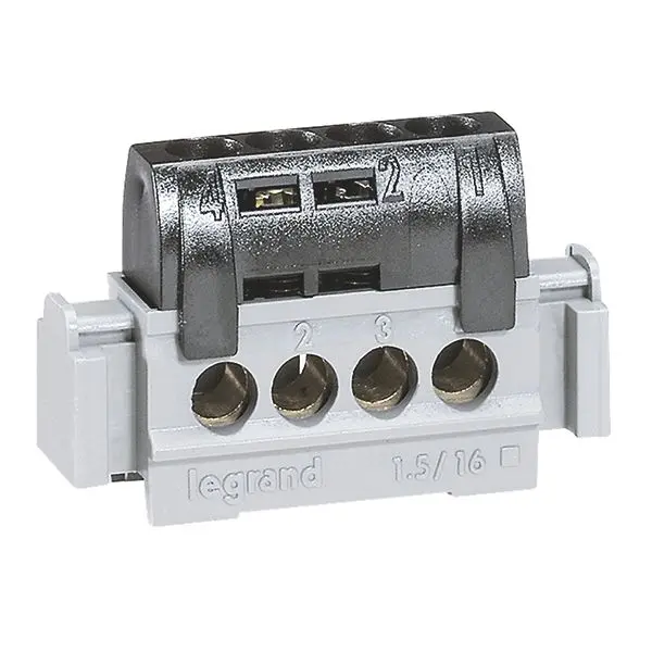 Produktfoto 1 von Klemmenleiste IP 20, schwarz, --x6 bis 25mm², 4x 1,5 bis 16mm², L:47mm