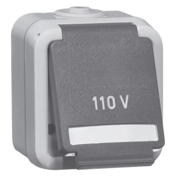 Produktfoto 1 von US NEMA-Steckdose 1fach, grau, 5-20 R, 20 A 125 V, Beschriftung