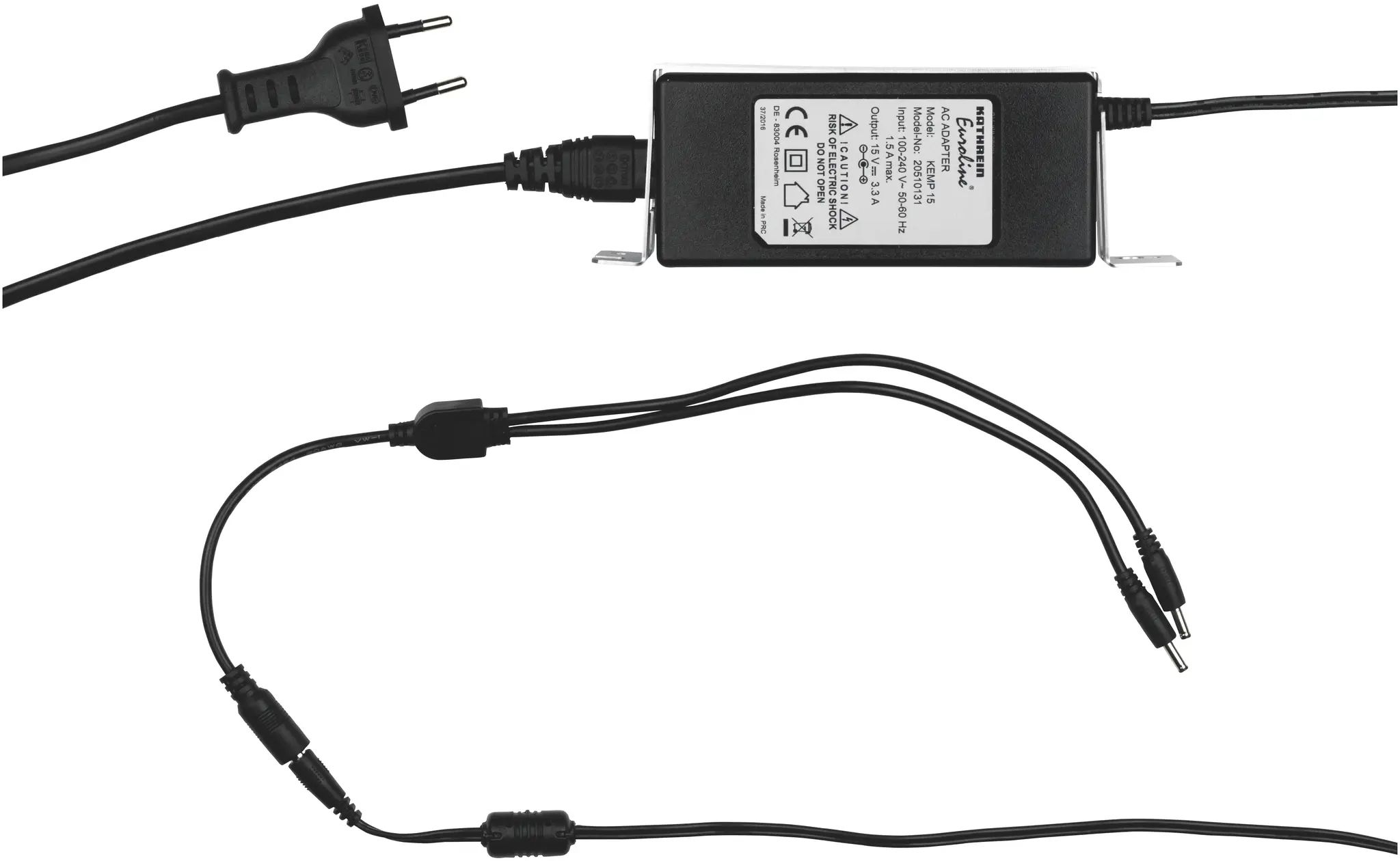 Produktfoto 1 von Externes Weitbereich-Netzteil Ausgang 15VDC 2.1/5.5mm 3,3A DC-Anschluss