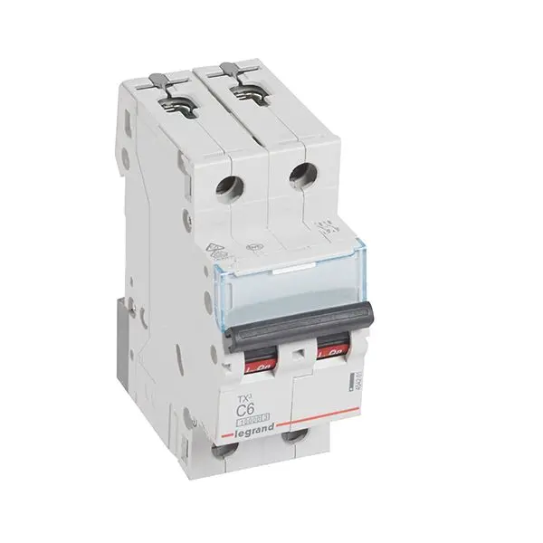 Produktfoto 1 von TX3 LS-Schalter C-Char. 6A, 2-polig, 10kA, 400VAC, 2TE
