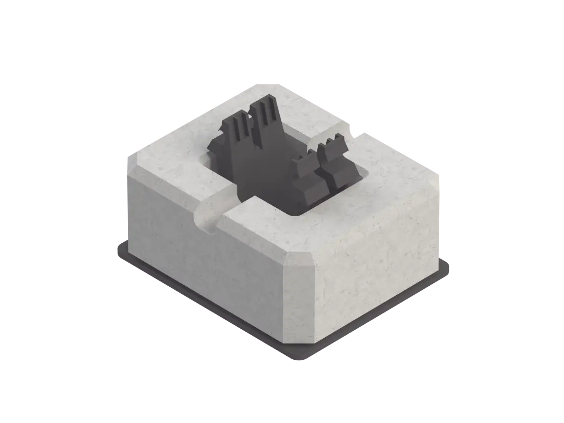 Produktfoto 1 von Abstandshalter Gitterrinne, DrahtØ 4mm, H=62mm, B=120mm, L=100mm, Beton nach DIN